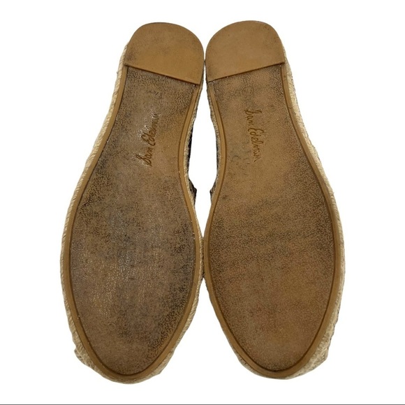 Sam Edelman Khloe Snake Print Leather Espadrille Slip On Flats - Picture 9 of 12